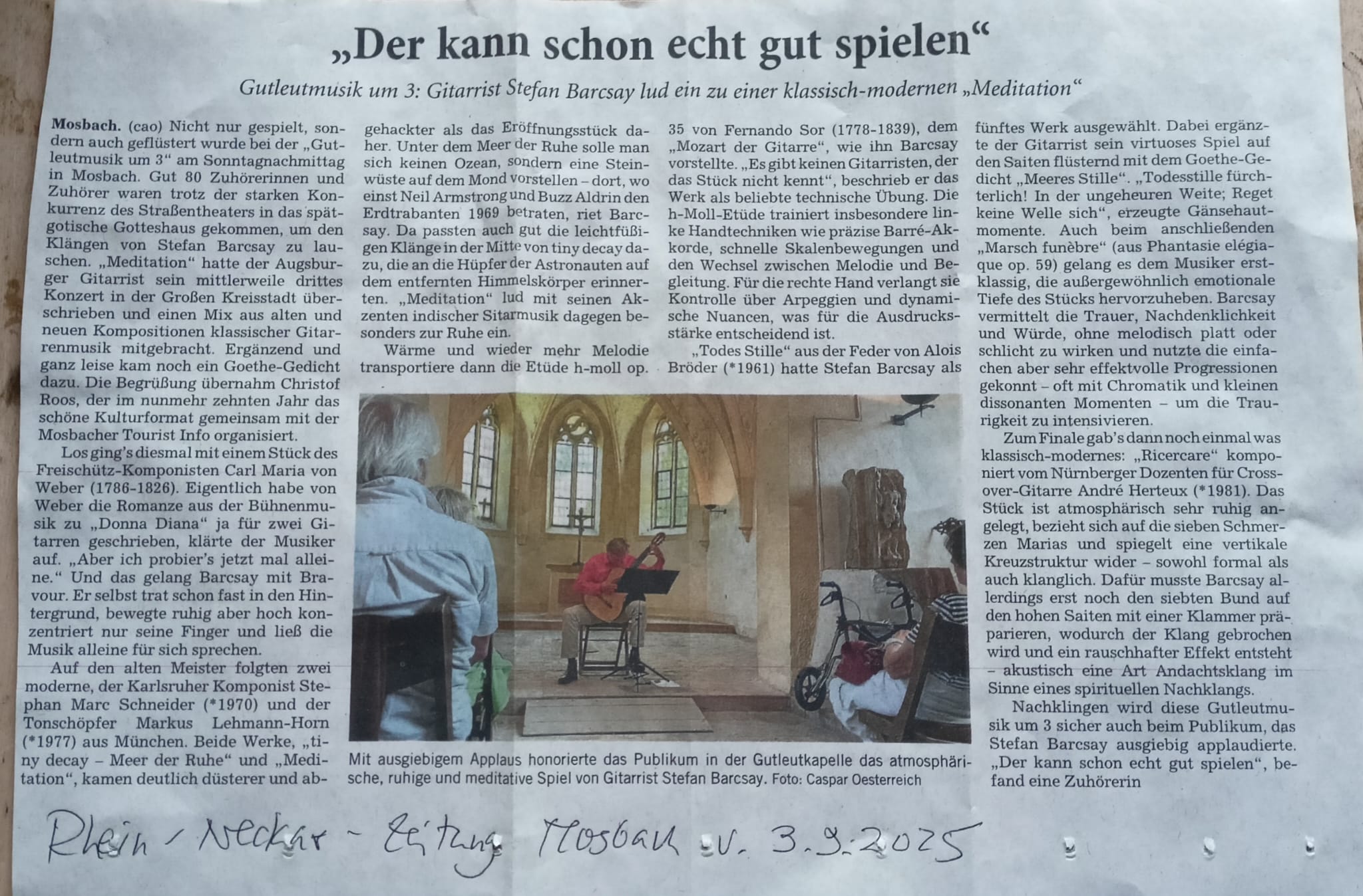Rhein-Neckar-Zeitung vom 3.9.25
